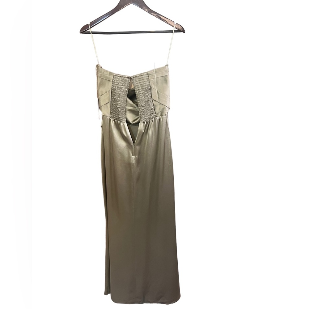 Reformation Dress Barrow Silk Maxi Gown Green Artichoke Sz 8 - Picture 5 of 15